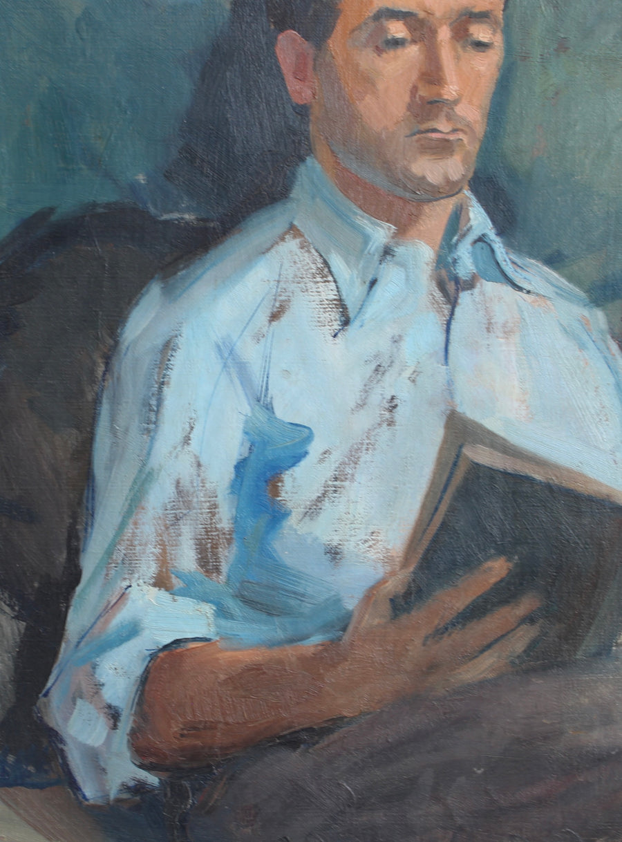 'Portrait of a Man Reading' 20th Century French School