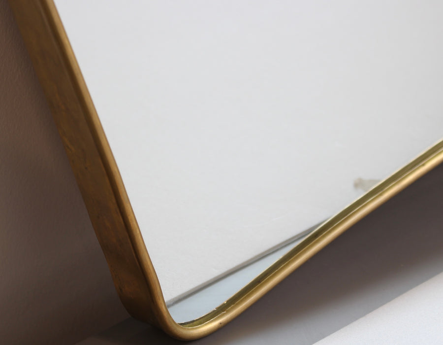 Mid-Century Italian Wall Mirror with Brass Frame (circa 1950s) - Large