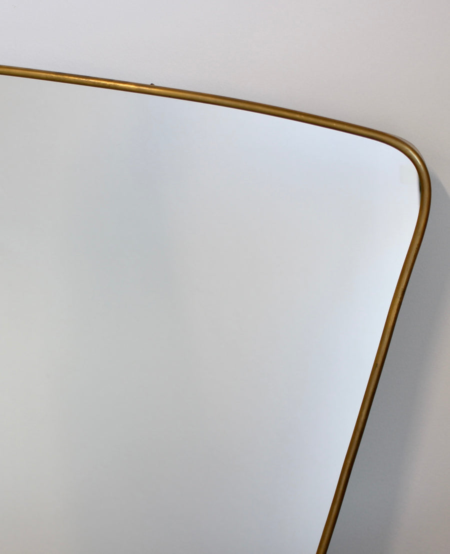 Mid-Century Italian Wall Mirror with Brass Frame (circa 1950s) - Large