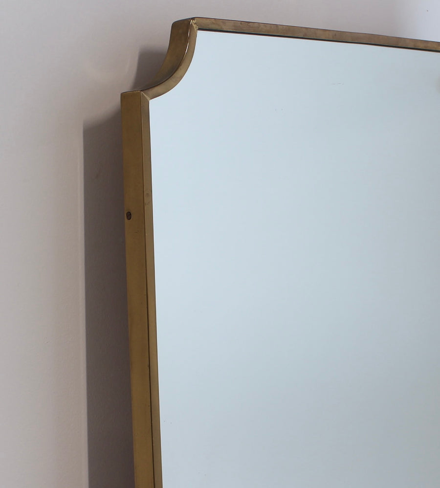 Mid-Century Italian Wall Mirror with Brass Frame (circa 1960s)