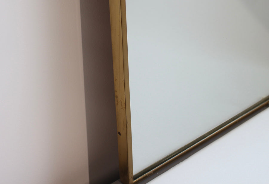 Mid-Century Italian Wall Mirror with Brass Frame (circa 1960s)