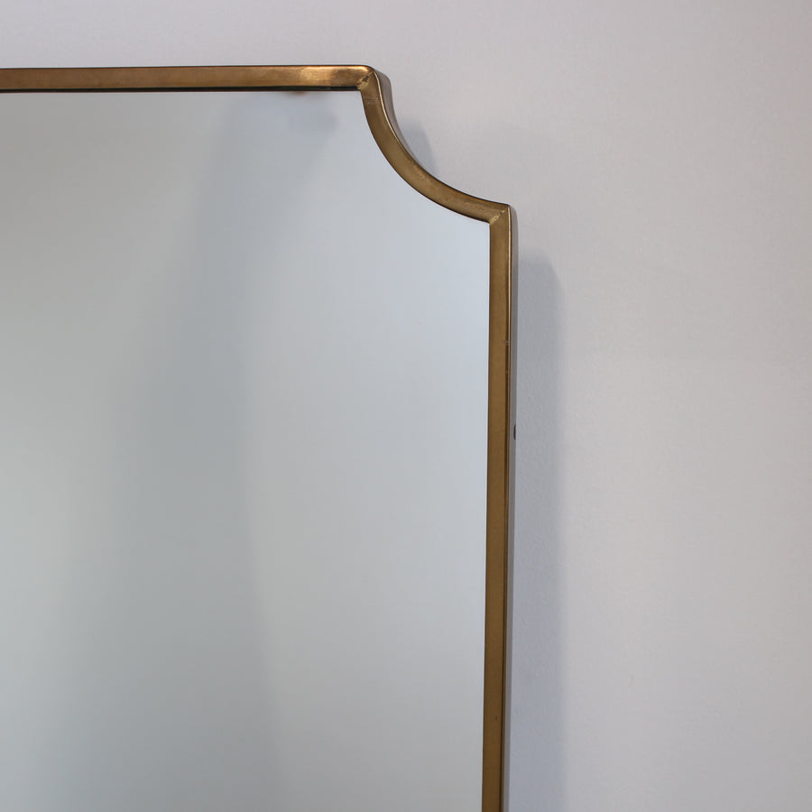 Mid-Century Italian Wall Mirror with Brass Frame (circa 1960s)