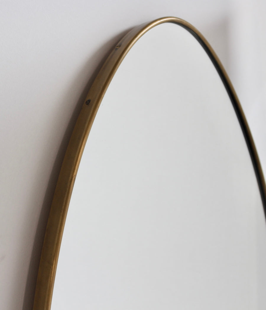 Vintage Italian Wall Mirror with Brass Frame (circa 1960s)