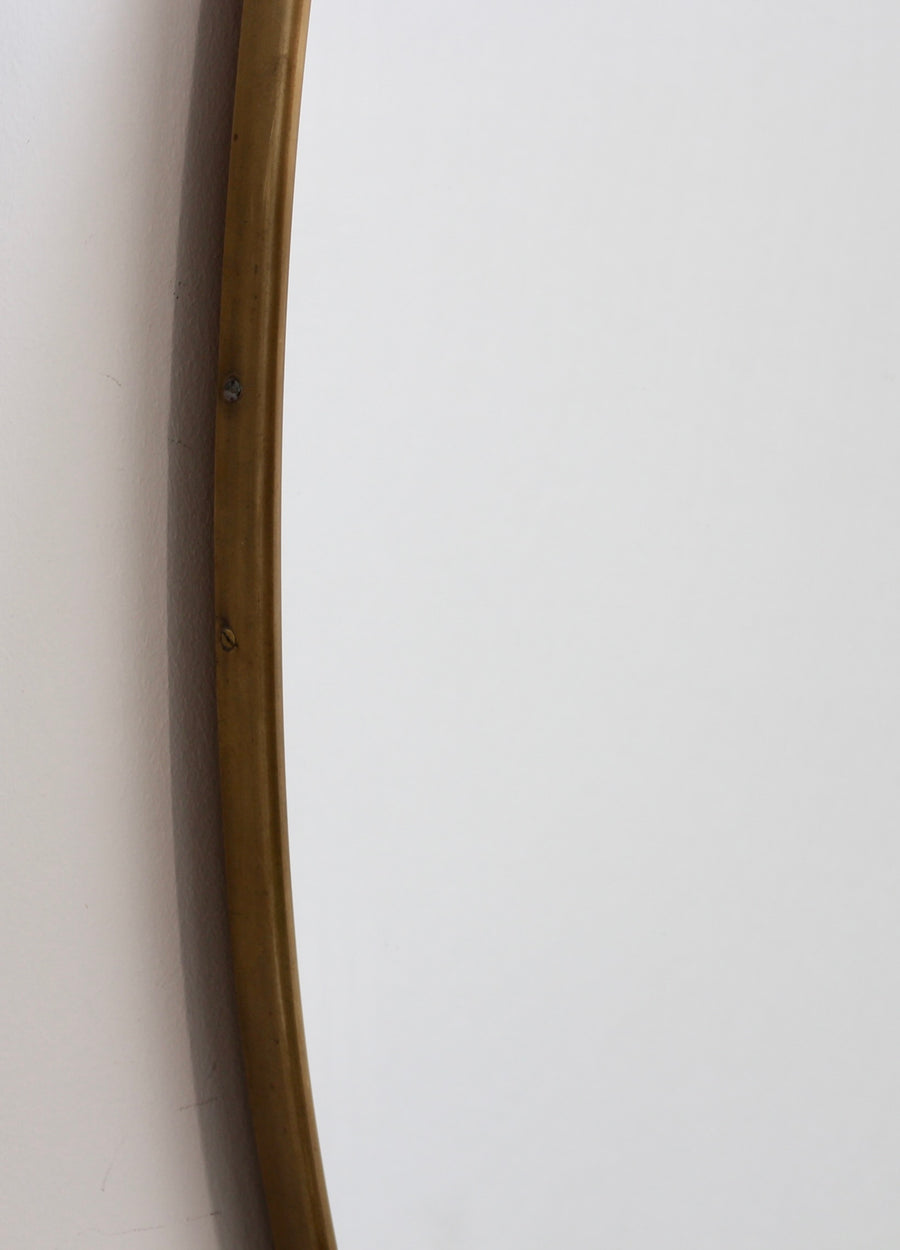 Vintage Italian Wall Mirror with Brass Frame (circa 1960s)