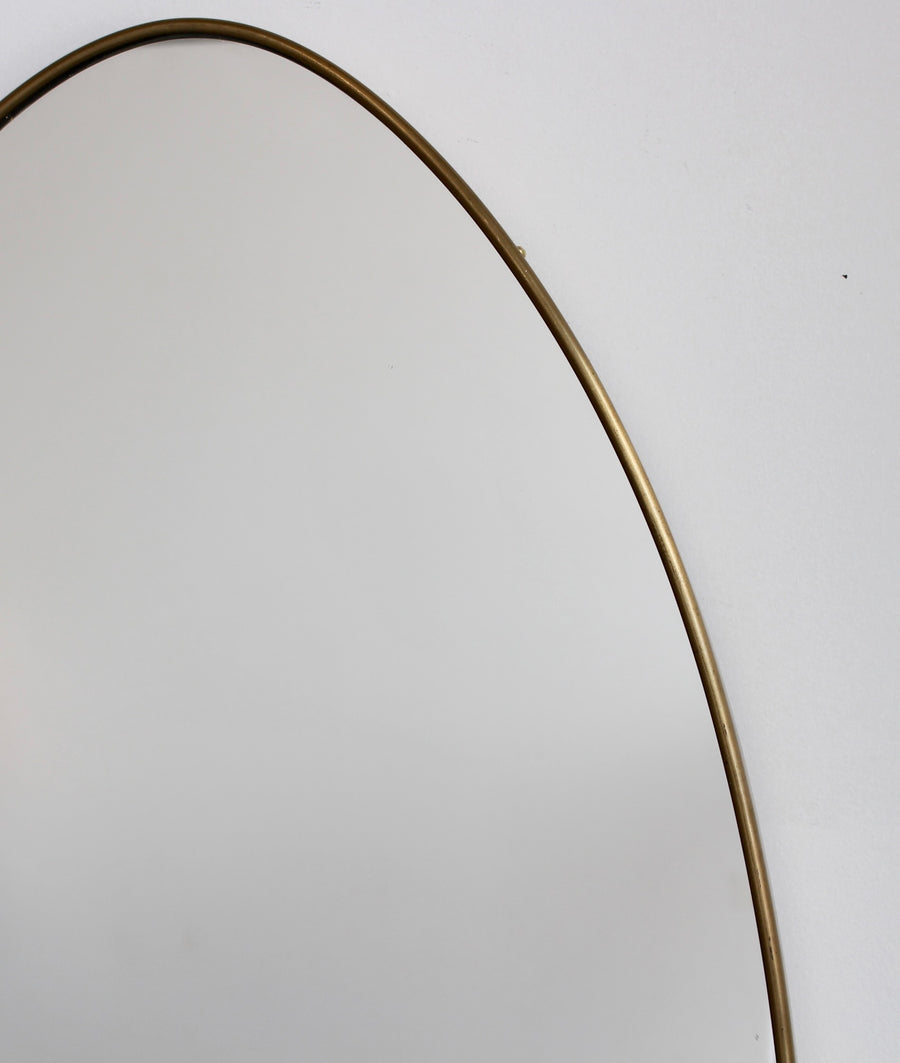 Vintage Italian Wall Mirror with Brass Frame (circa 1960s)