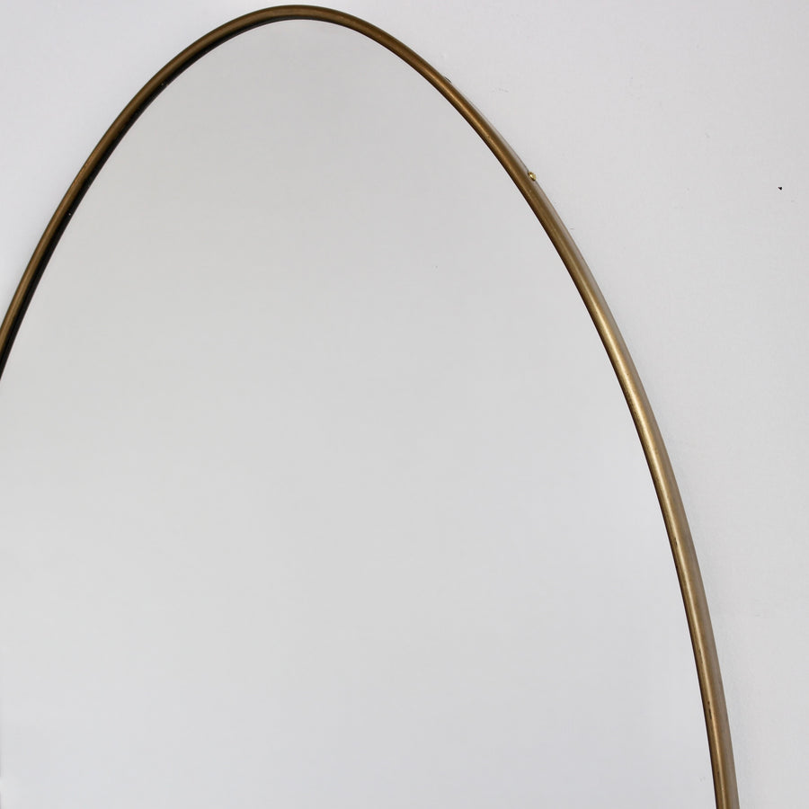 Vintage Italian Wall Mirror with Brass Frame (circa 1960s)