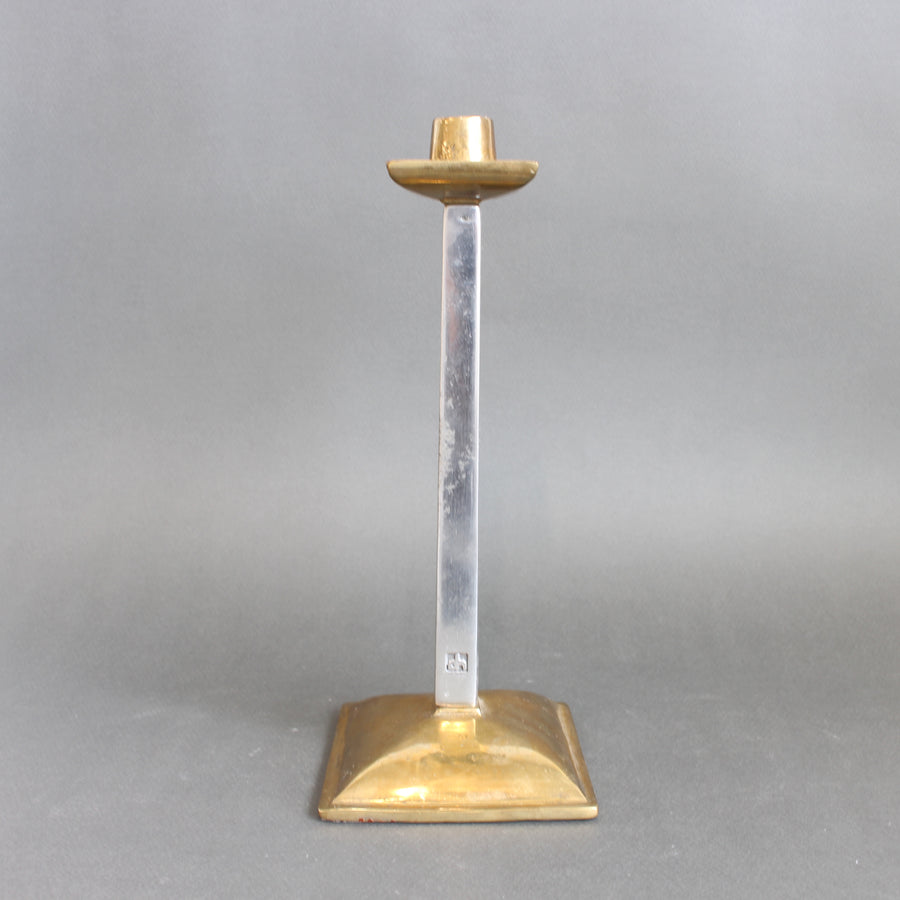 Aluminium and Brass Candlestick by David Marshall (circa 1980s)