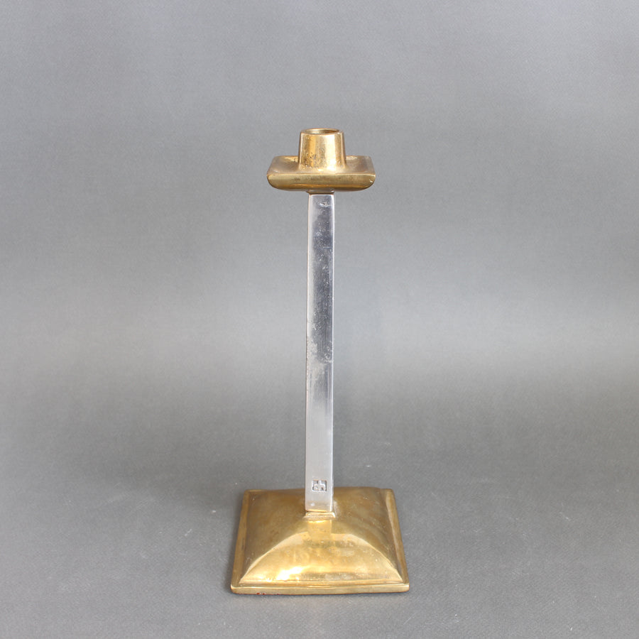 Aluminium and Brass Candlestick by David Marshall (circa 1980s)