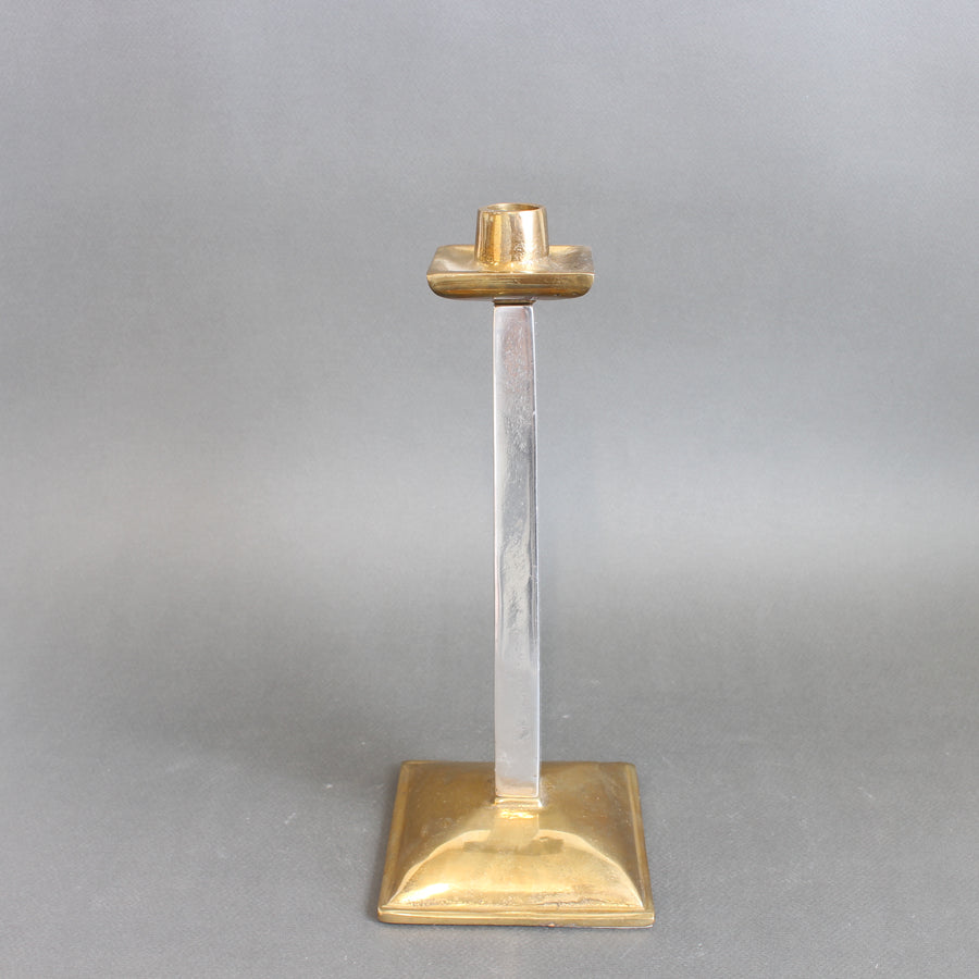 Aluminium and Brass Candlestick by David Marshall (circa 1980s)
