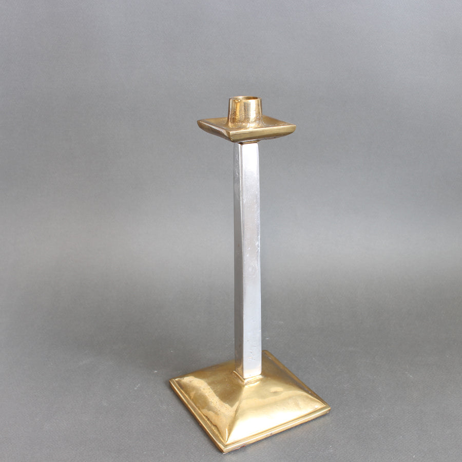 Aluminium and Brass Candlestick by David Marshall (circa 1980s)