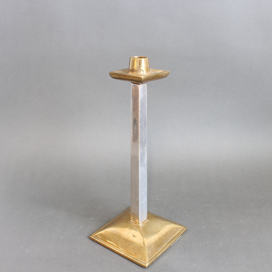 Aluminium and Brass Candlestick by David Marshall (circa 1980s)