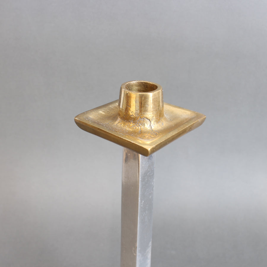 Aluminium and Brass Candlestick by David Marshall (circa 1980s)