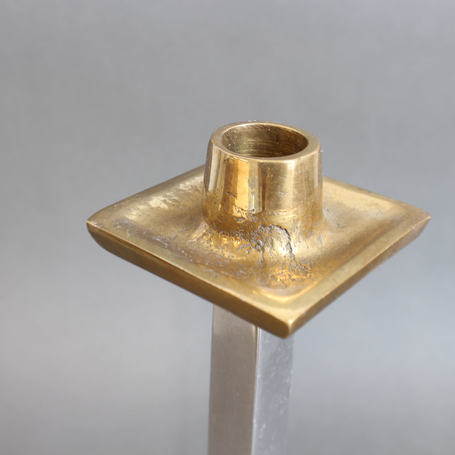 Aluminium and Brass Candlestick by David Marshall (circa 1980s)