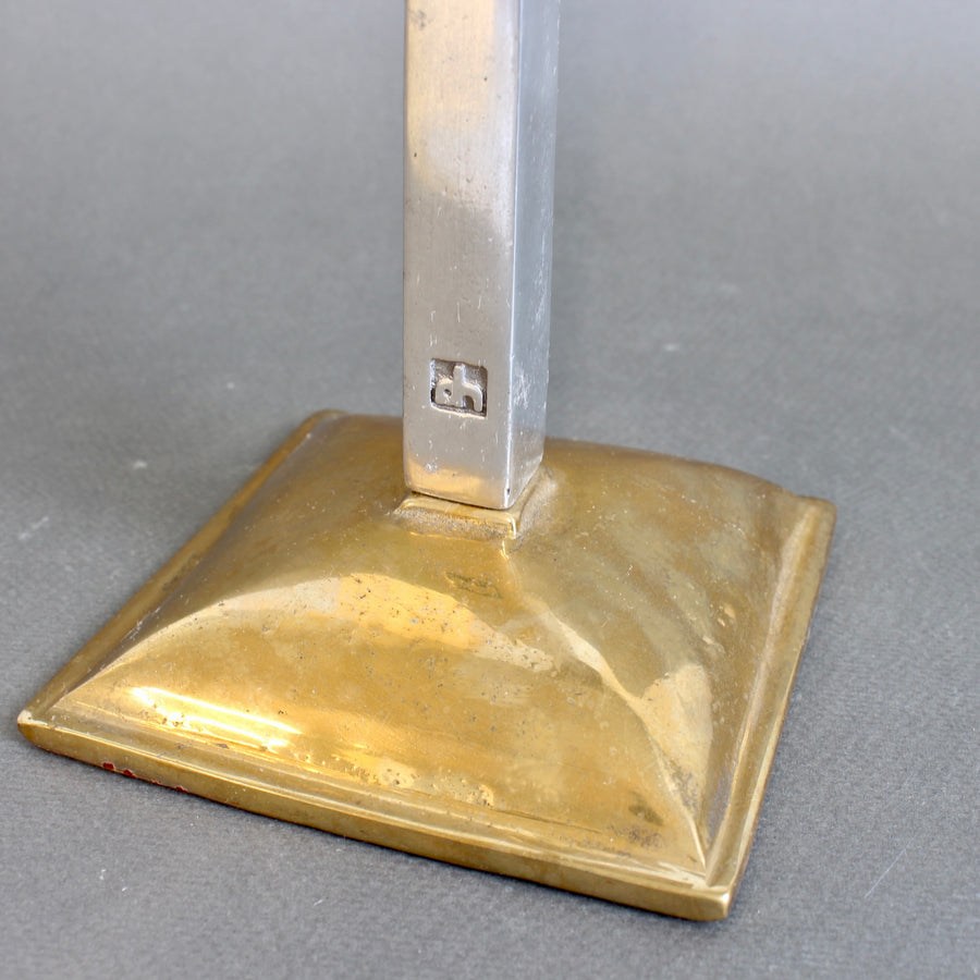Aluminium and Brass Candlestick by David Marshall (circa 1980s)