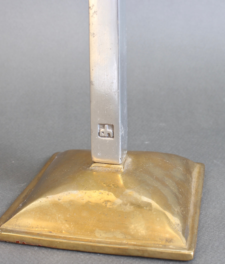 Aluminium and Brass Candlestick by David Marshall (circa 1980s)