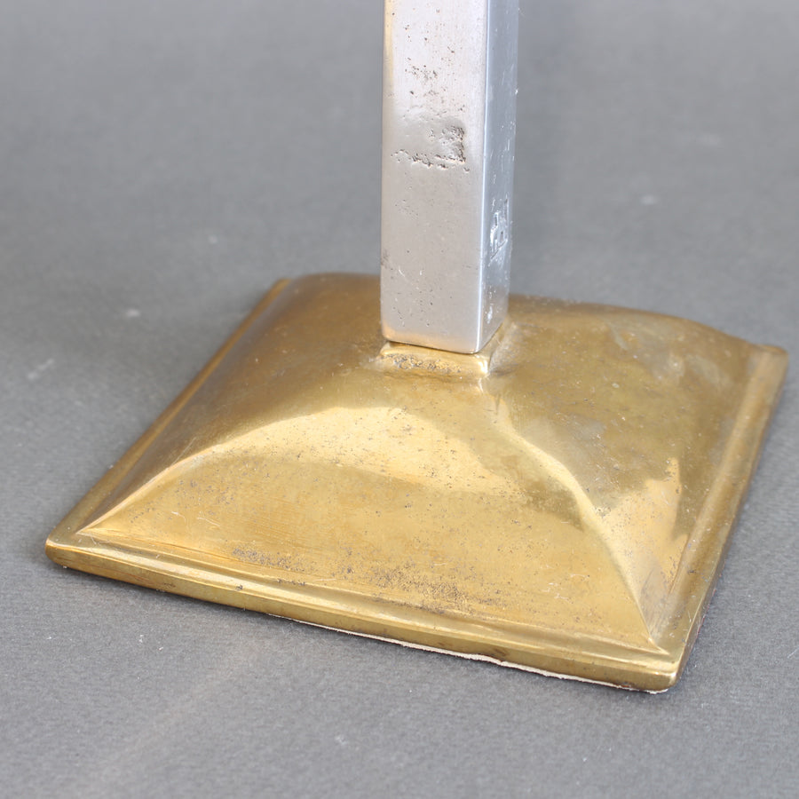 Aluminium and Brass Candlestick by David Marshall (circa 1980s)
