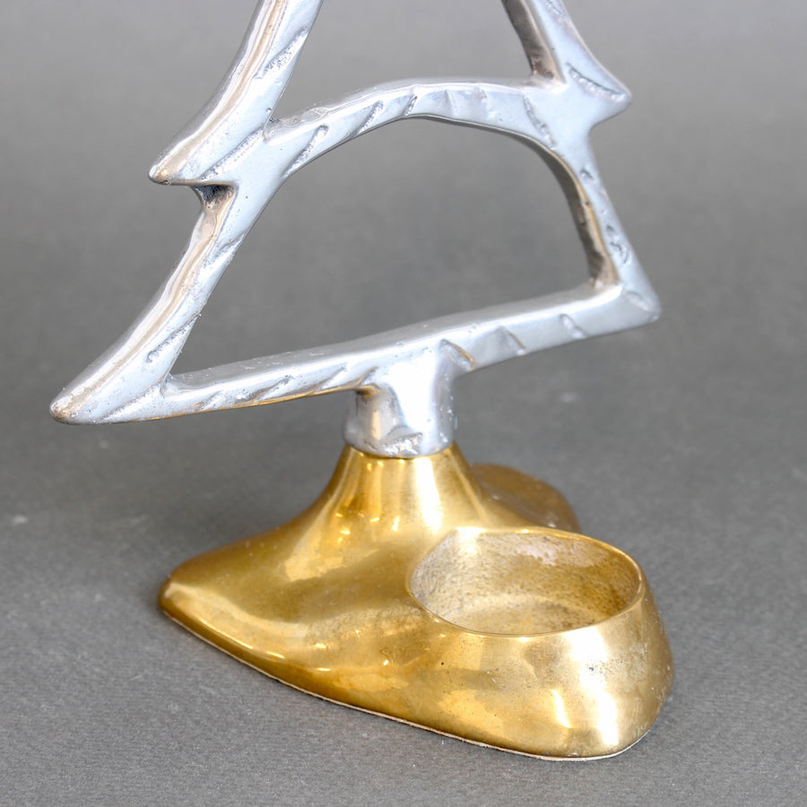 Aluminium and Brass Table Top Christmas Decoration by David Marshall (circa 1980s)