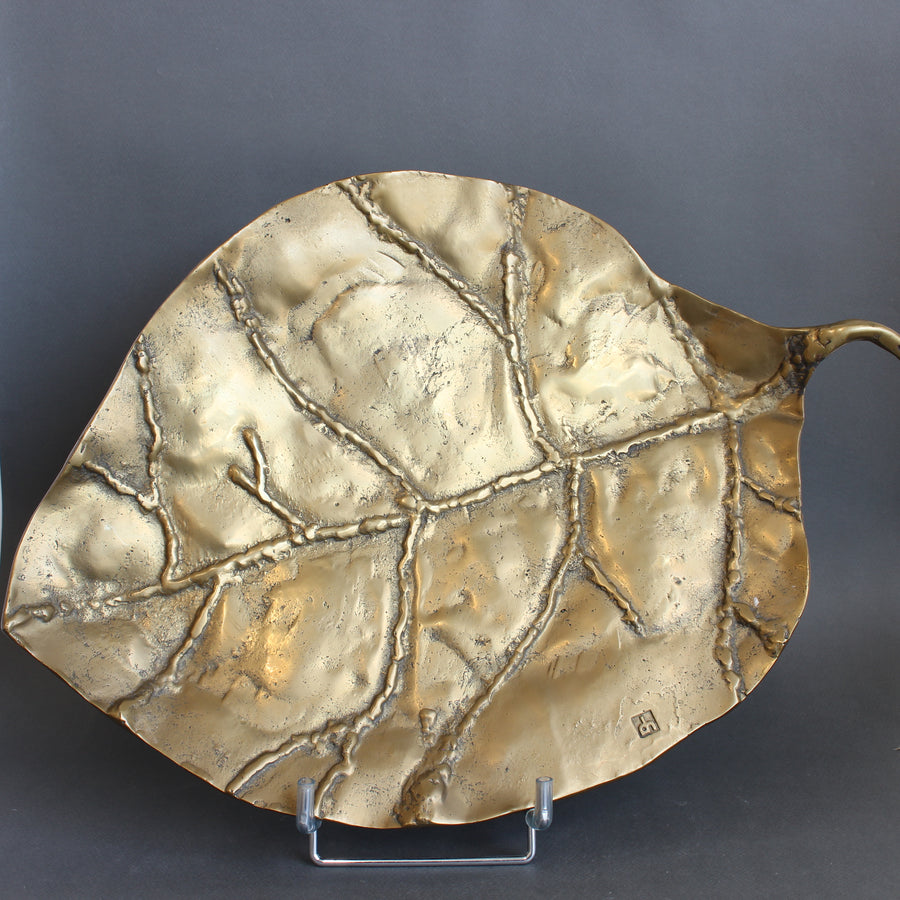 Brass Decorative Brass Leaf / Tray by David Marshall (circa 1980s)