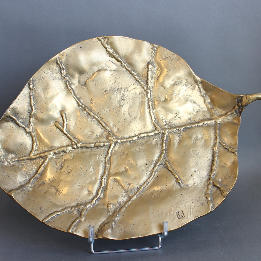 Brass Decorative Brass Leaf / Tray by David Marshall (circa 1980s)
