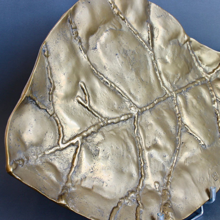 Brass Decorative Brass Leaf / Tray by David Marshall (circa 1980s)