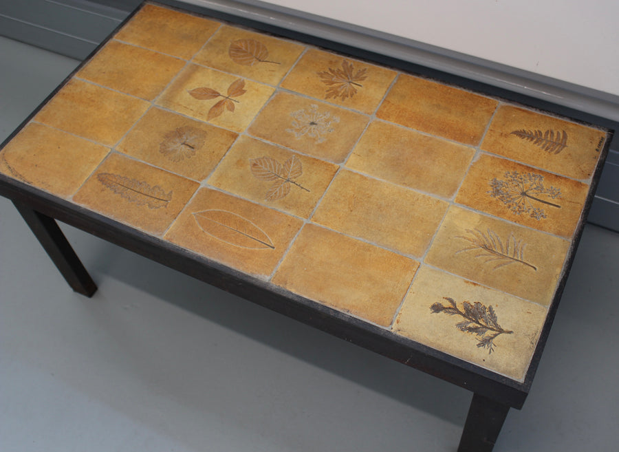 Vintage French Coffee Table with Ceramic Top by Roger Capron (circa 1970s)