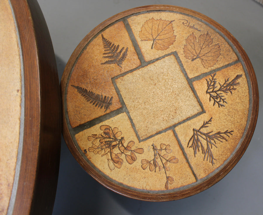 Vintage French Coffee Table Set with Ceramic Top by Raymonde Leduc (circa 1970s)