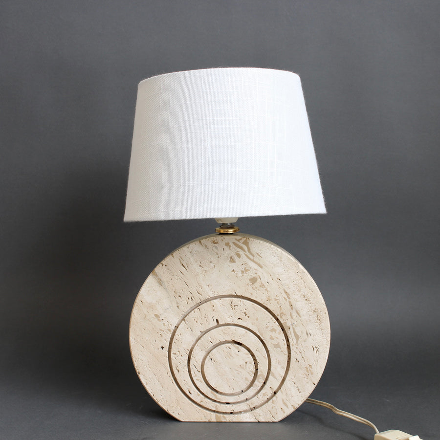 Vintage Travertine Table Lamp (circa 1980s)