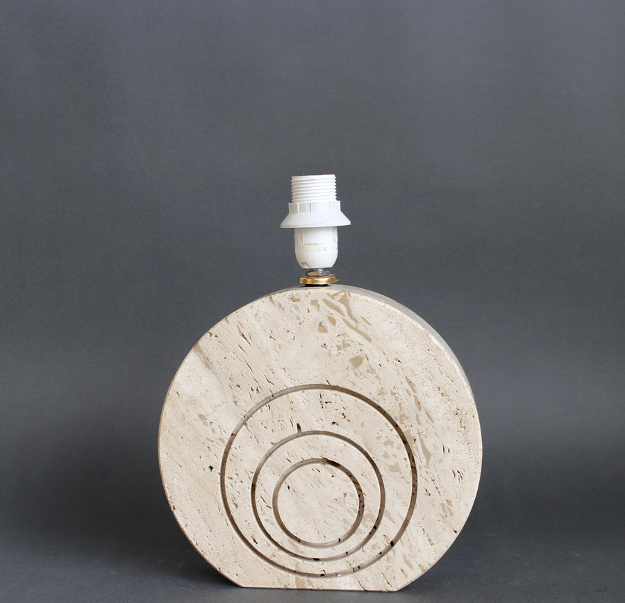 Vintage Travertine Table Lamp (circa 1980s)
