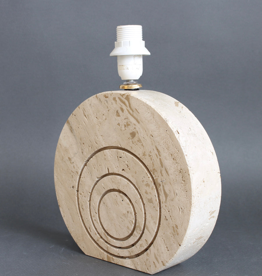 Vintage Travertine Table Lamp (circa 1980s)