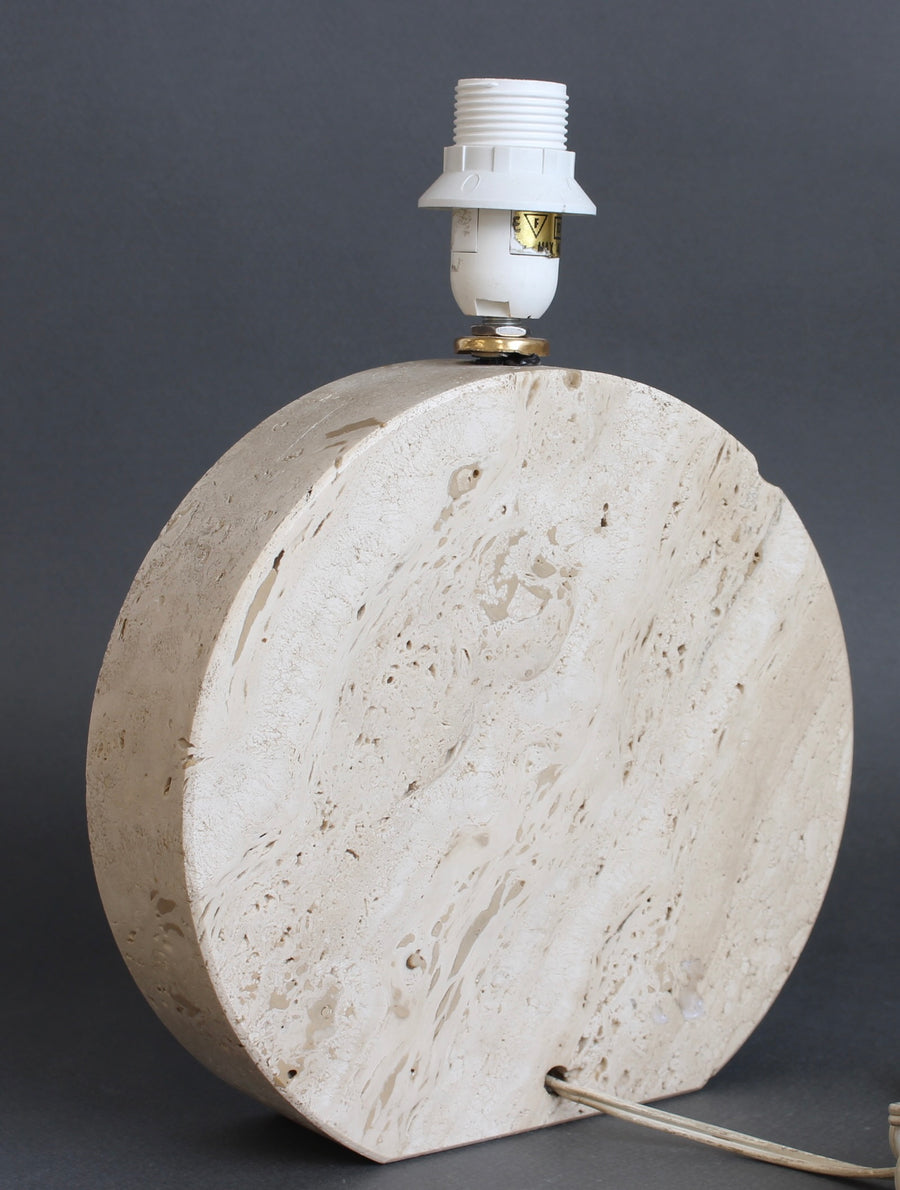 Vintage Travertine Table Lamp (circa 1980s)