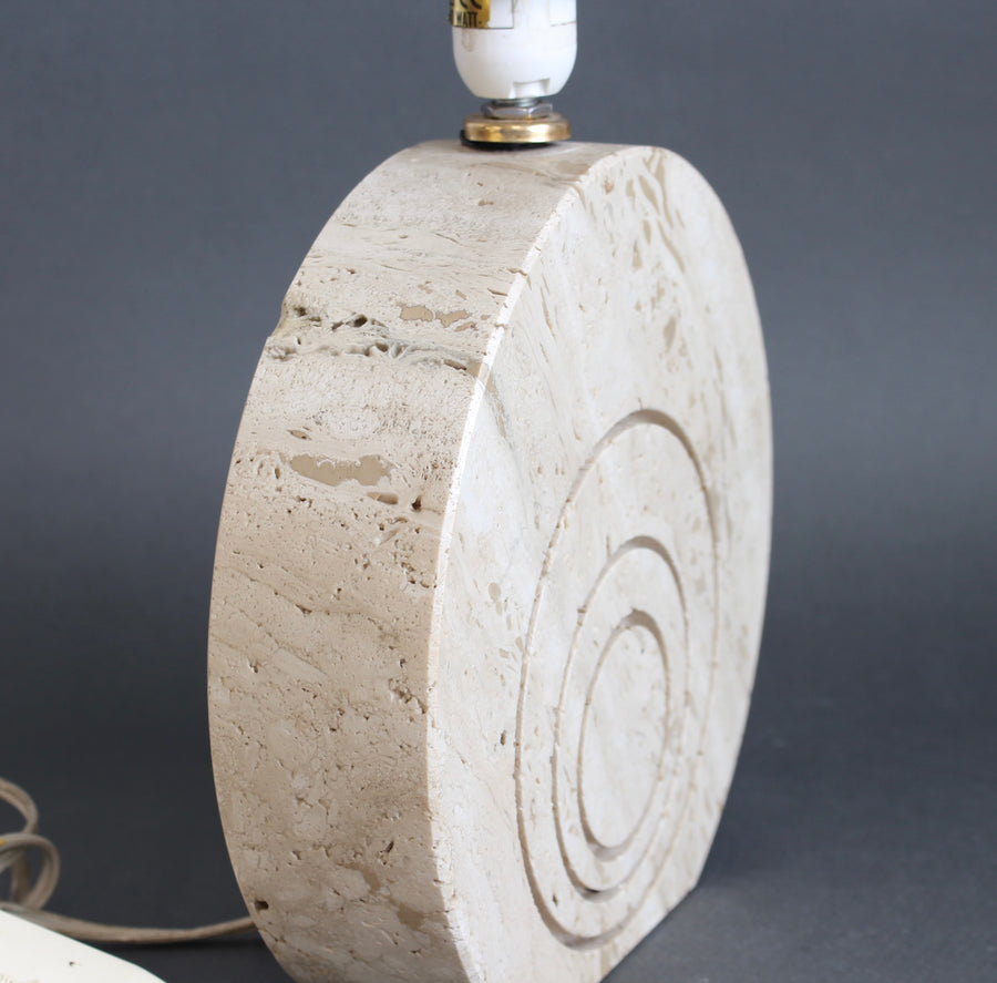 Vintage Travertine Table Lamp (circa 1980s)