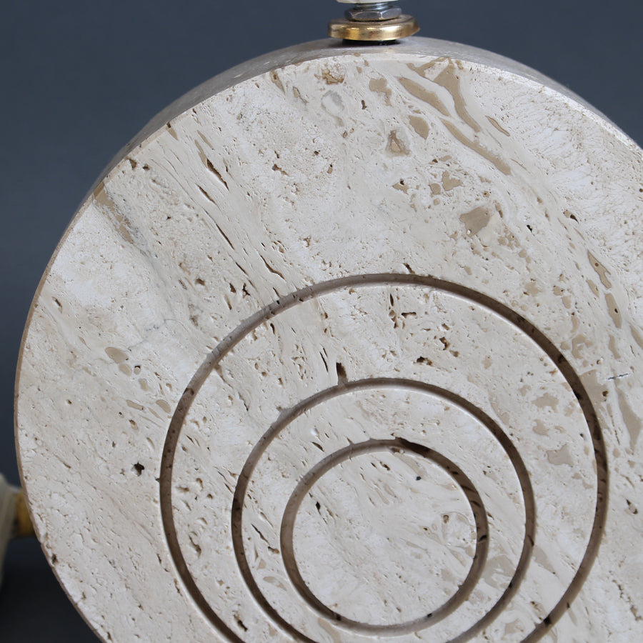 Vintage Travertine Table Lamp (circa 1980s)