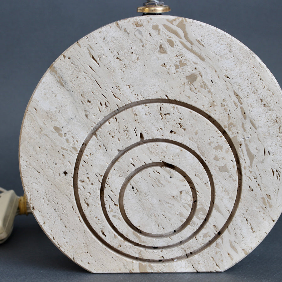 Vintage Travertine Table Lamp (circa 1980s)