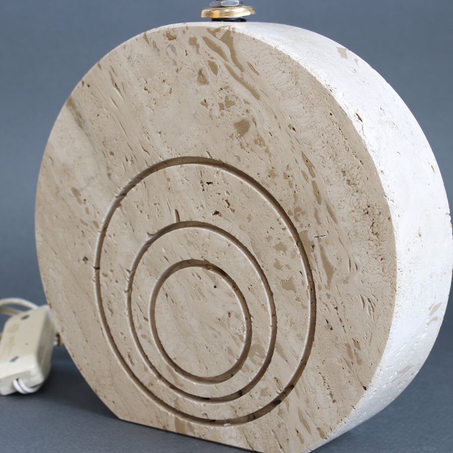 Vintage Travertine Table Lamp (circa 1980s)
