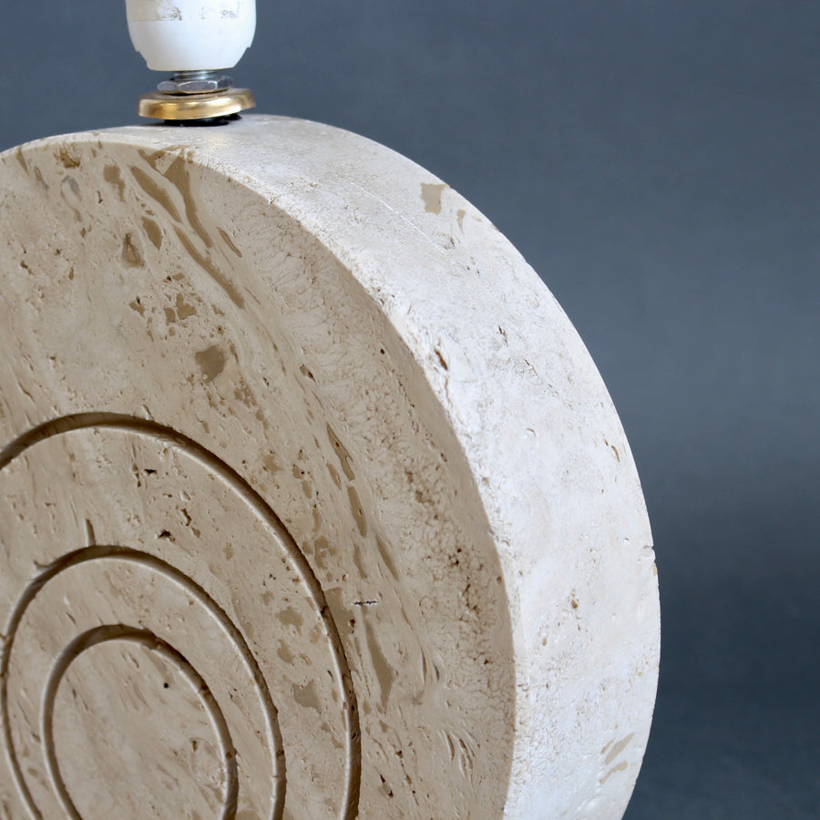 Vintage Travertine Table Lamp (circa 1980s)