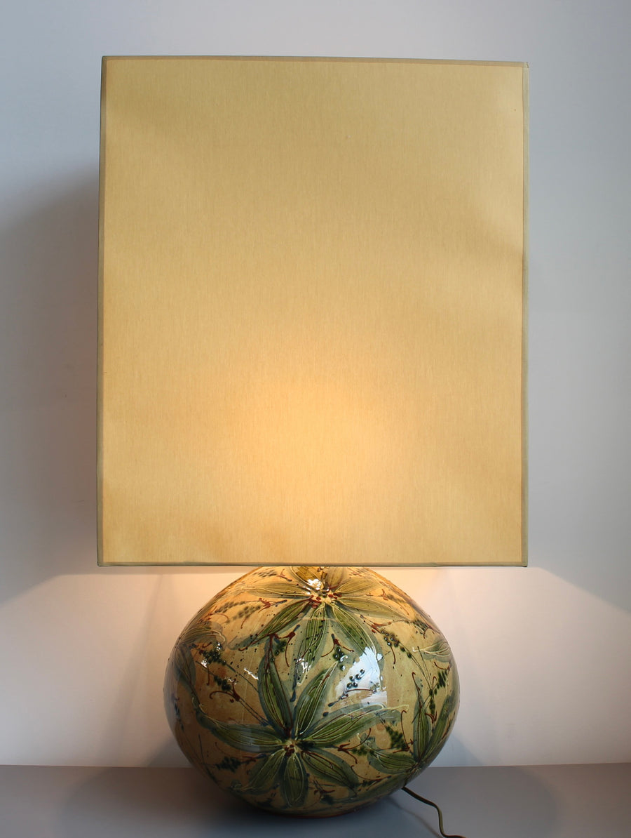 Extra-Large Hand-Glazed Ceramic Table Lamp (circa 1980s)