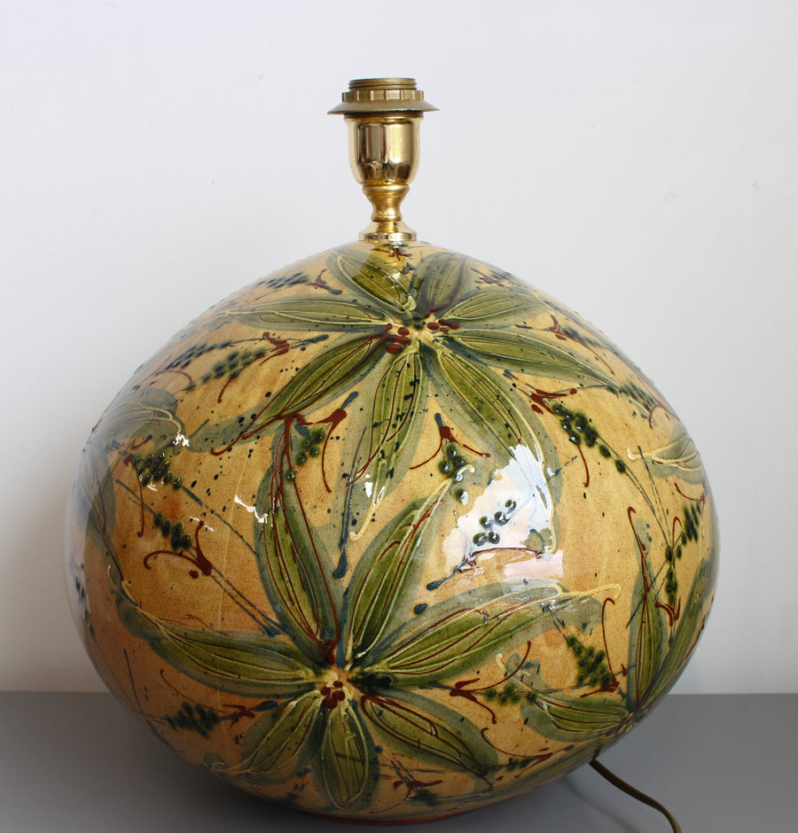 Extra-Large Hand-Glazed Ceramic Table Lamp (circa 1980s)
