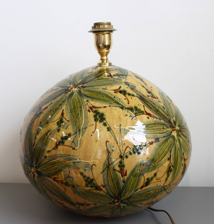 Extra-Large Hand-Glazed Ceramic Table Lamp (circa 1980s)
