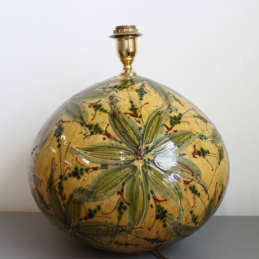 Extra-Large Hand-Glazed Ceramic Table Lamp (circa 1980s)