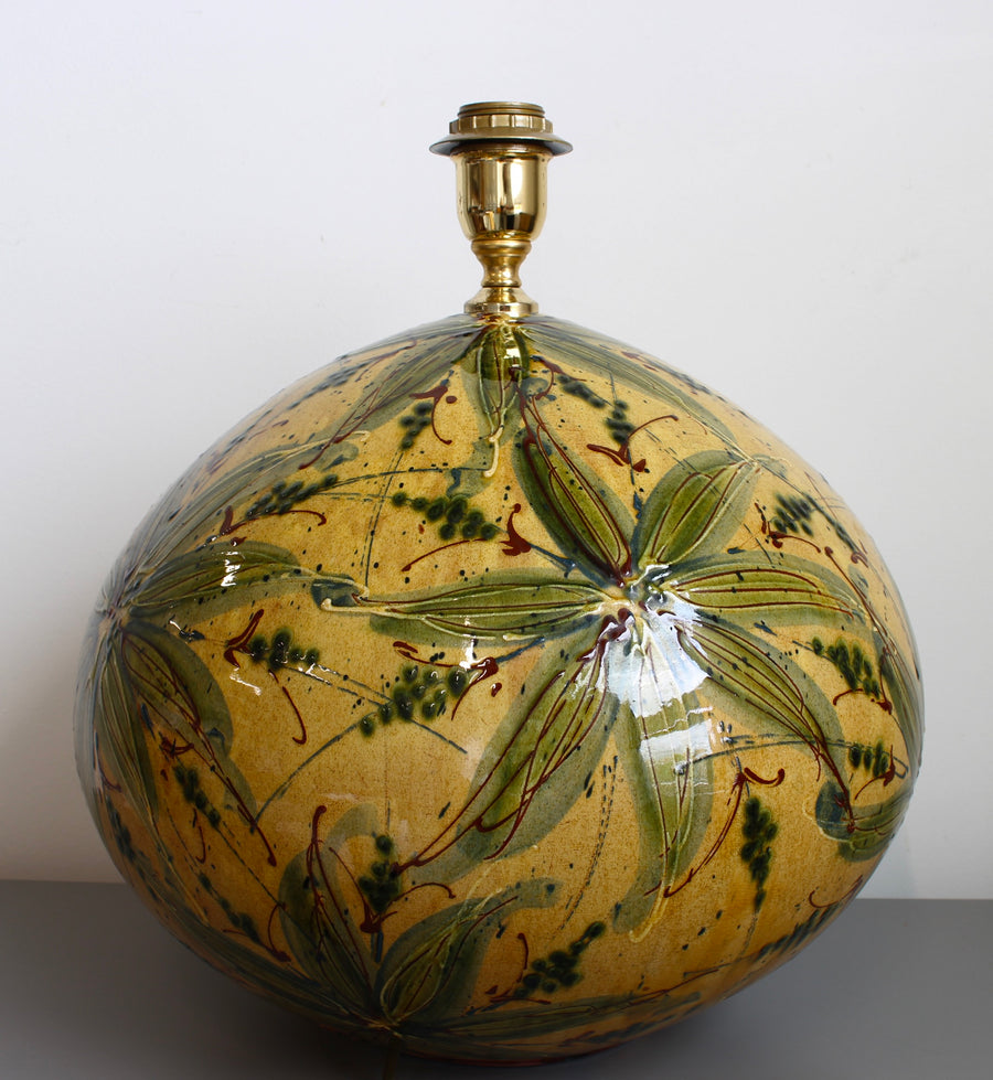 Extra-Large Hand-Glazed Ceramic Table Lamp (circa 1980s)