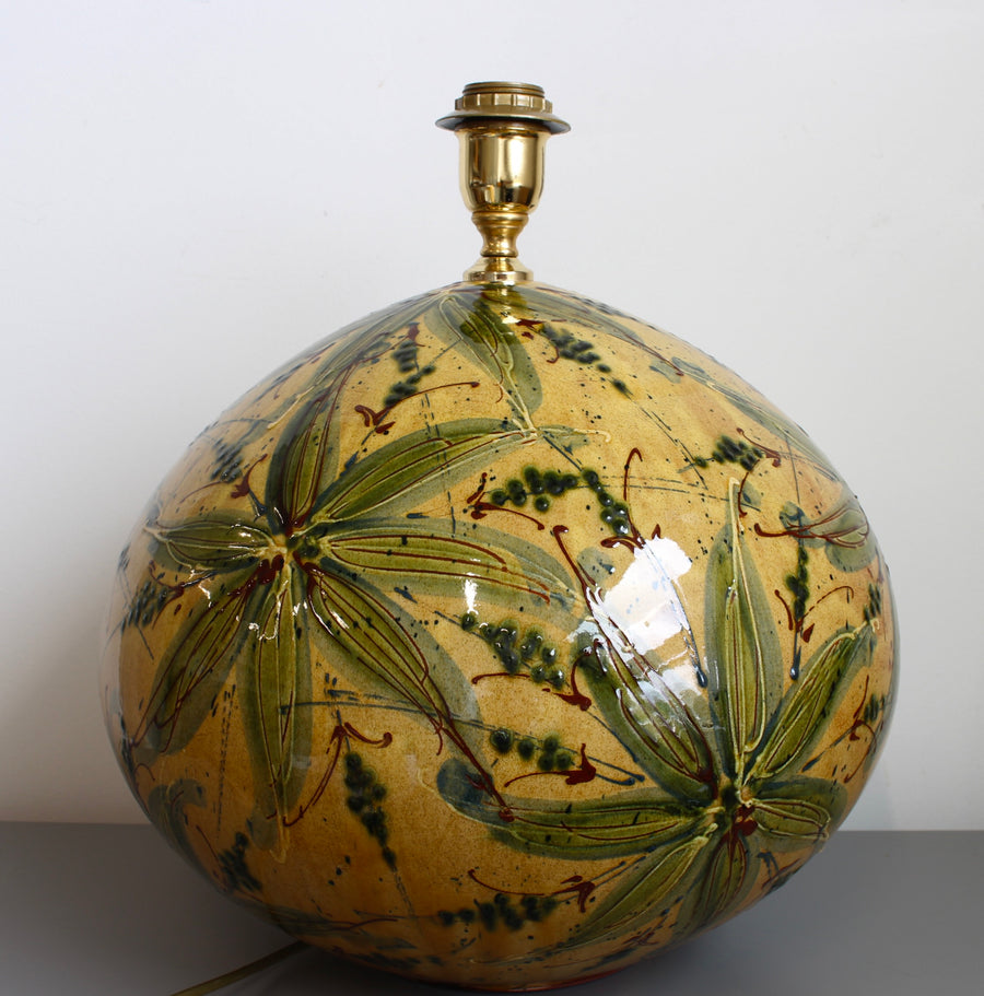 Extra-Large Hand-Glazed Ceramic Table Lamp (circa 1980s)