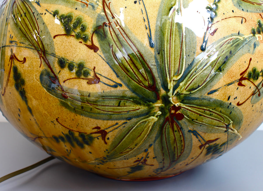 Extra-Large Hand-Glazed Ceramic Table Lamp (circa 1980s)