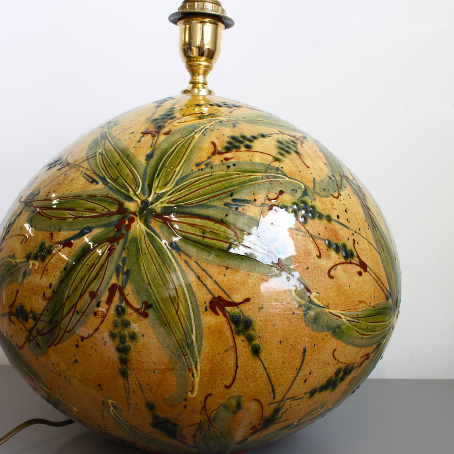 Extra-Large Hand-Glazed Ceramic Table Lamp (circa 1980s)