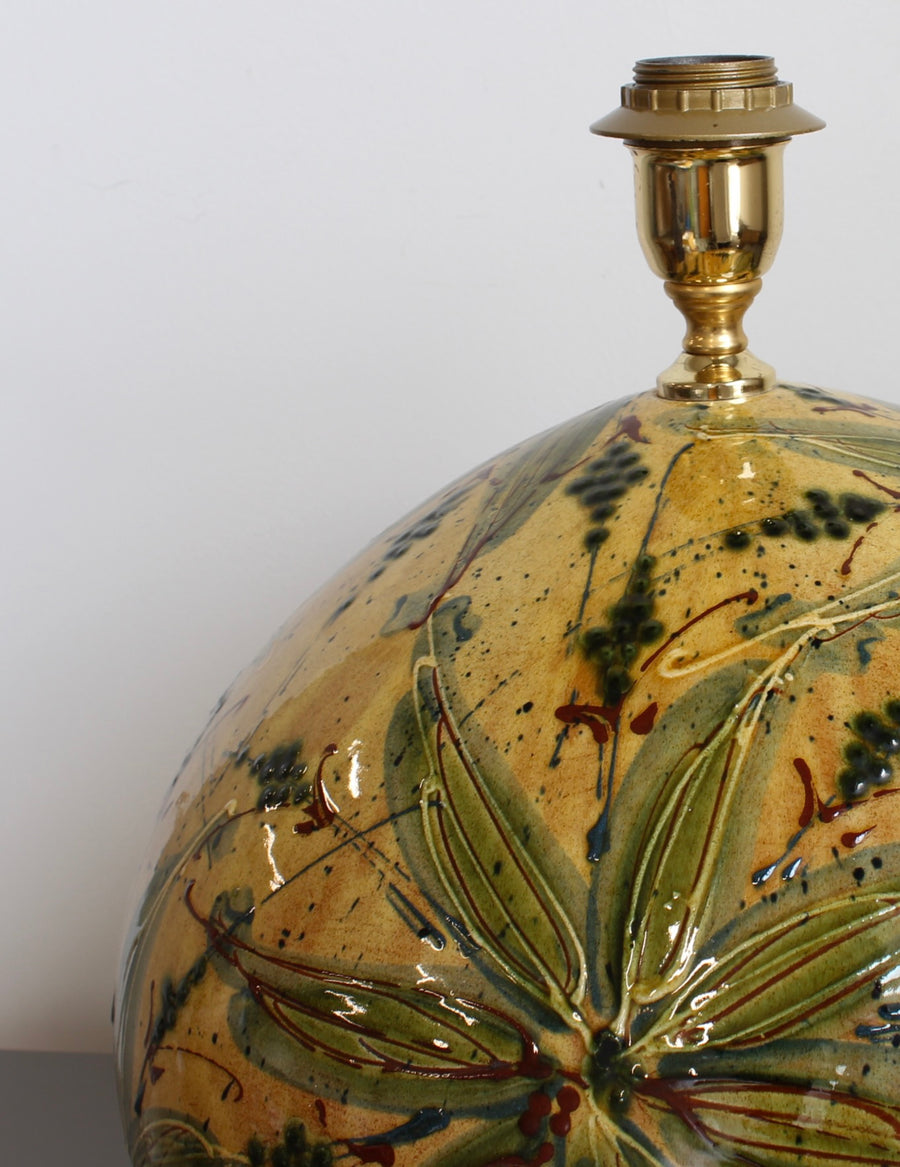 Extra-Large Hand-Glazed Ceramic Table Lamp (circa 1980s)