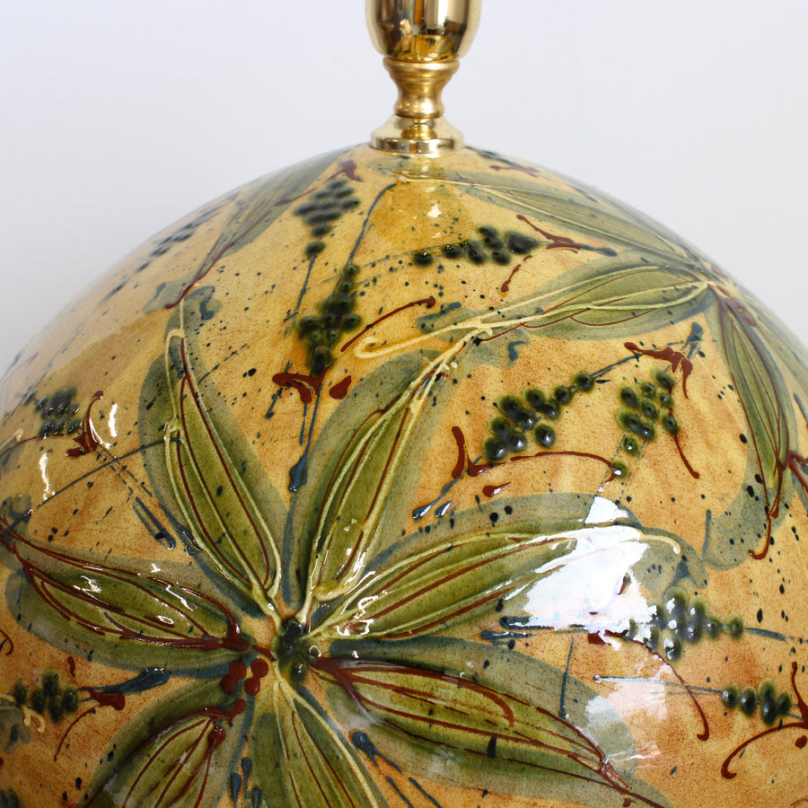 Extra-Large Hand-Glazed Ceramic Table Lamp (circa 1980s)
