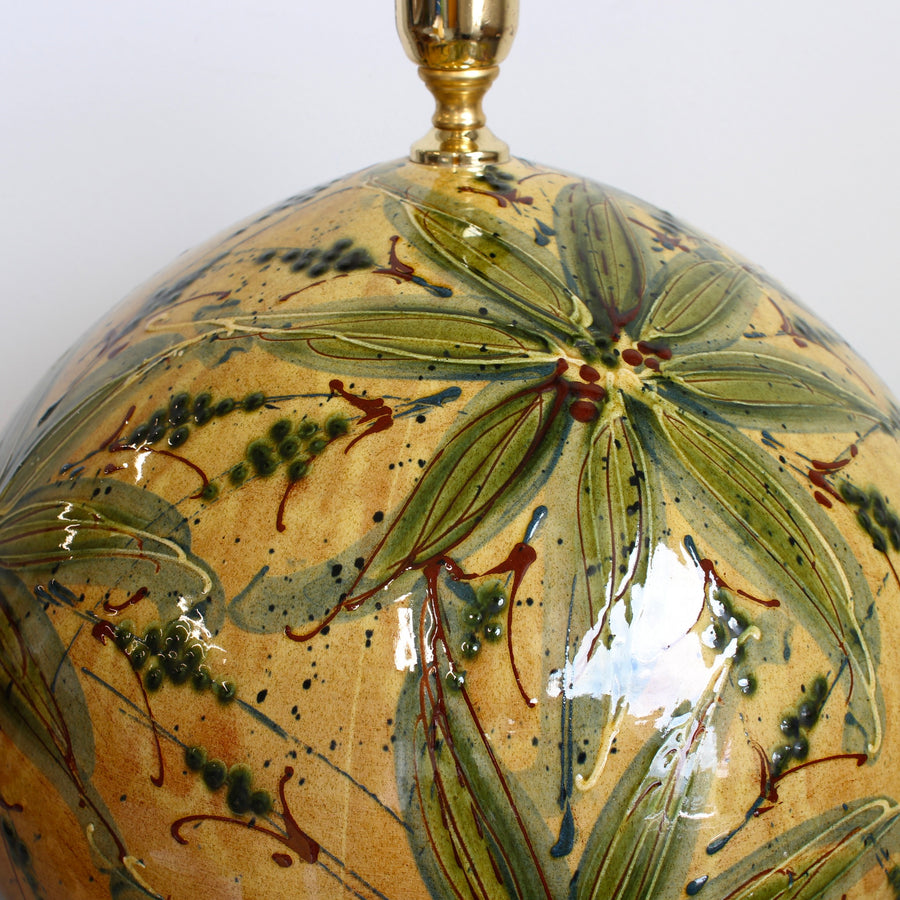 Extra-Large Hand-Glazed Ceramic Table Lamp (circa 1980s)