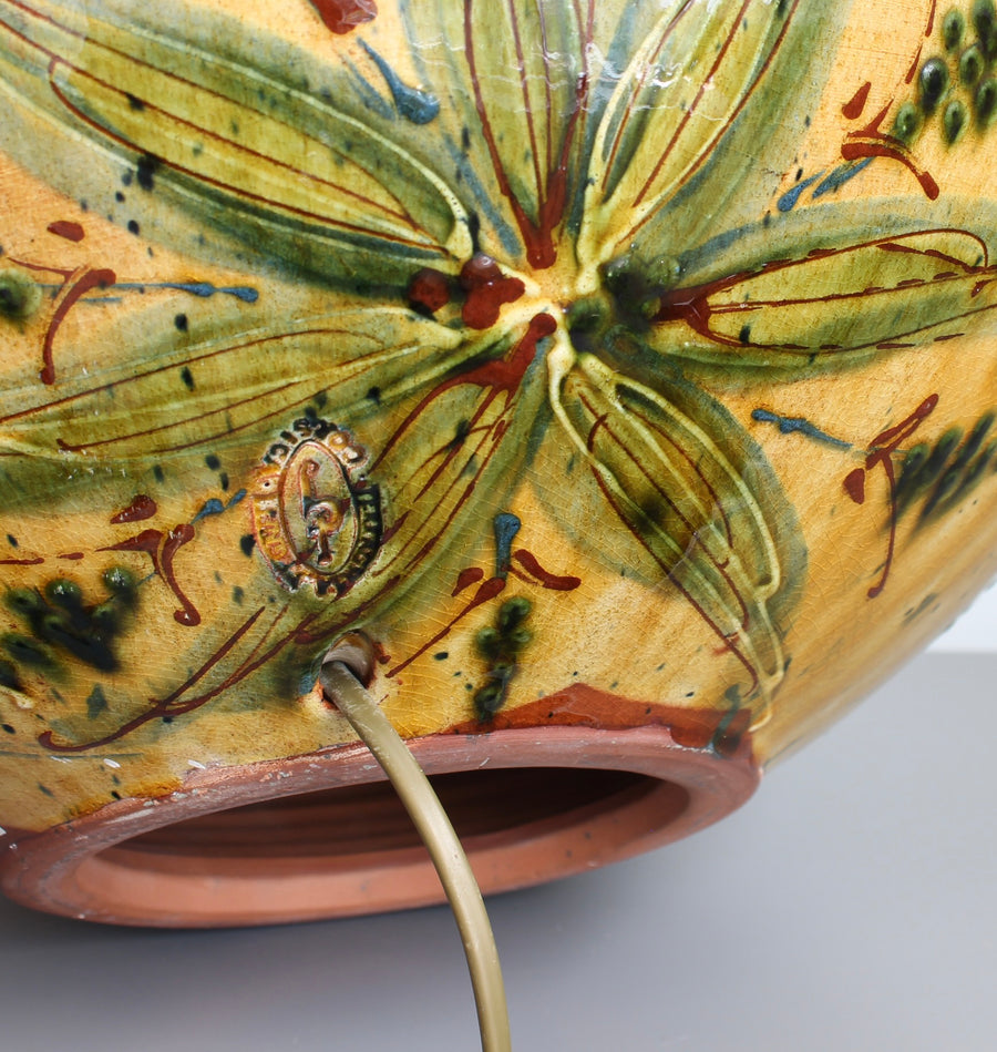 Extra-Large Hand-Glazed Ceramic Table Lamp (circa 1980s)