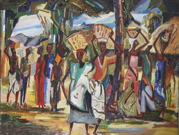 'Lively Market in Bamako' by D. Nkuly (1957)
