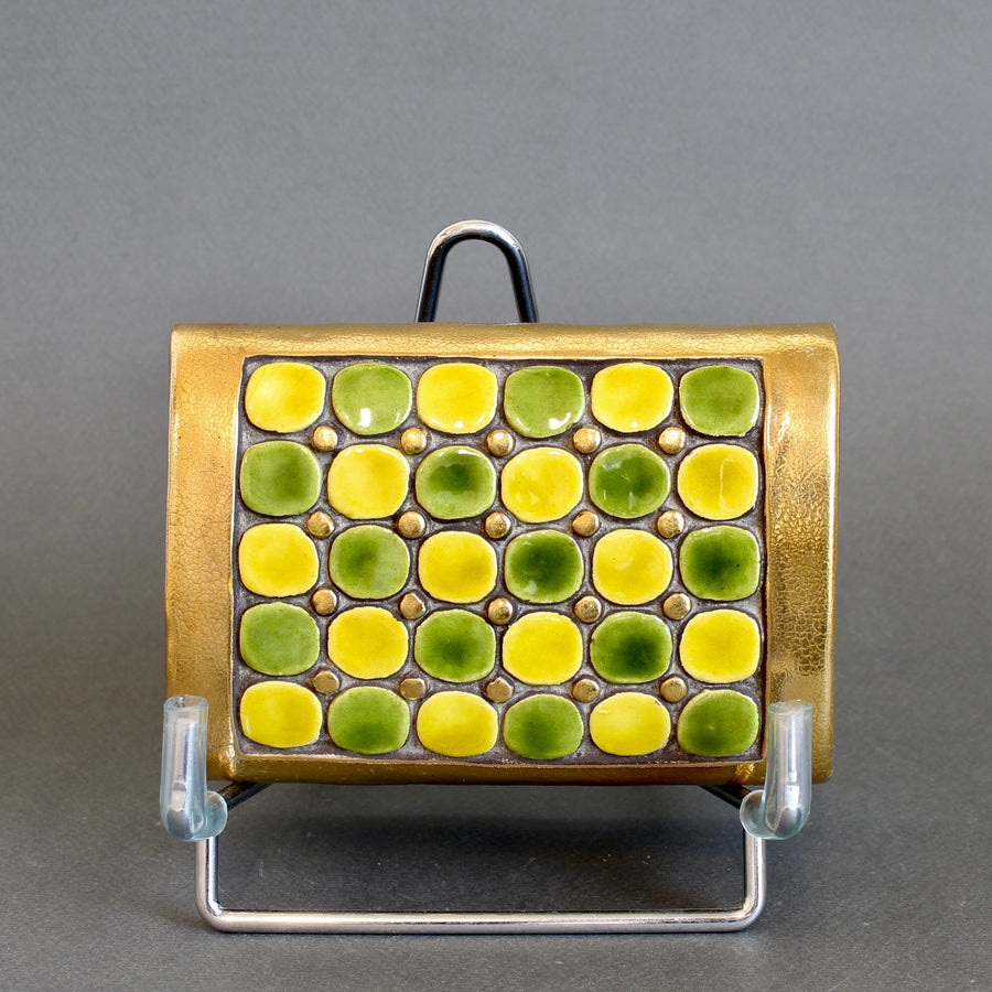 Jewellery Box with Decorative Ceramic Lid by Mithé Espelt (circa 1960s)