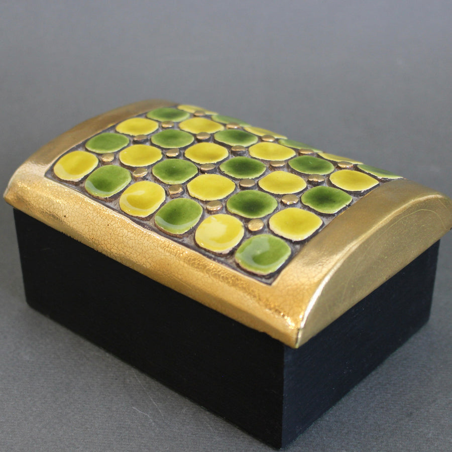 Jewellery Box with Decorative Ceramic Lid by Mithé Espelt (circa 1960s)